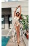 Women's Ecru Macrame Beach Dress - Macrame Festival Dress