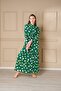 Green Top Floral Women's Green Summer Buttoned Dress 1106 - 3