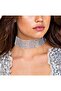 Brand Gray Silver Stone Look Necklace Collar - 3