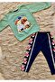 Seasonal Sweatshirt with Teddy Bear, Fully Stretchy Leggings with Teddy Bear, 2-Piece Set