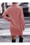 Hair Braid & Selanik Knit Patterned Links Detail Turtleneck Long Sleeve Back Detailed Powder Knitwear Dress Tunic - 5