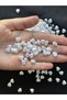 100 Pieces White Pearl Look Heart Acrylic Beads - (8 mm) - 3