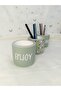 Concrete 3-Piece Desktop Pen Holder Set - Decorative Design - 2