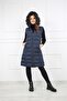 Women's Dark Navy Blue Puffer Long Vest Coat - 3