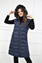 Women's Dark Navy Blue Puffer Long Vest Coat