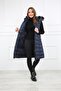 Women's Dark Navy Blue Puffer Long Vest Coat - 6
