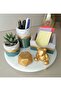 Desktop Decorative Concrete Office Set; Pen Holder, Note Holder, Notepad Holder, Teddy Bear, Flower Pot and Succulent/Cactus - 2