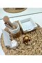 Desktop Office Set; Diamond Pen Holder, Notepad Holder, Note Holder and Teddy Bear Set Copper, Pearl White - 2