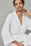 Women's 100% Cotton 4 Season White Pique Dressing Gown & Bathrobe - 3