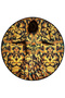 Yellow Black Themed Motif Abstract Women Patterned Round Woven Base Vintage Decorative Carpet 6171 - 3