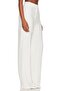 Women's White High Quality Crepe Fabric Wide Leg Trousers - 3