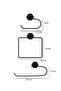 Towels and Wc Paper - Set of Three (Square Towel Holder, Paper Holder, Wc Paper) - 3