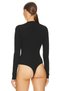 Women's Black Deep V Neck Bodysuit - 4