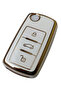 Volkswagen Seat Skoda Compatible Nano Key Case Cover Remote Control Case Auto Keychain White
