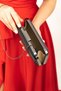 Women's Fabric Black Evening Dress Clutch Portfolio Ladies Bag - 7