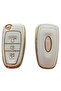 White Focus 3 Mondeo Transit Courier - حافظة مفاتيح سيليكون نانو متوافقة مع سلسلة مفاتيح السيارات - 6
