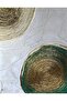 هاريكابيريف | نموذج دائري تجريدي باللون الأخضر والذهبي | طاولة من الزجاج المقسى بإطار عمودي واحد - 2