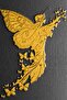 Hari̇kabi̇rev | Gray-Gold Abstract Winged Angel Combination | Framed Glass Table 2 Pieces Vertical - 2