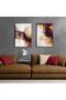 MARVELOUS ABSTRACT SHAPES BURGUNDY GOLD COMBI 01 FRAMED GLASS TABLE 2-PIECE VERTICAL