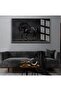 Hari̇kabi̇rev | Black Horse Table | Framed Glass Table Single Horizontal