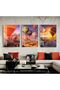 WONDERFUL CAPPADOCIA BALLOONS BUTTERFLY-ABSTRACT FRAMED TEMPERED GLASS TABLE 3-PIECE VERTICAL
