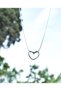 Heart Patterned Steel Knot Necklace - Silver
