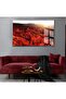 Hari̇kabi̇rev | Red Canyon Landscape Model with Summer View | Framed Tempered Glass Table Single Horizontal