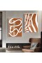 Hari̇kabi̇rev | Tile-Beige Abstract Shape Combination | Framed Glass Table 2 Pieces Vertical