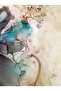 Hari̇kabi̇rev | Soft Turquoise Most Stylish Abstract-Tassel Combination | Framed Tempered Glass Table 3 Pieces Vertical - 4