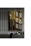 Hari̇kabi̇rev | Gold-Black Zebra Patterned Model 1 | Framed Tempered Glass Table Single Vertical