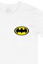 White T-Shirt with Yellow Batman Logo Pocket Logo Design - 2