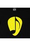Black T-Shirt with Yellow Note Pocket Logo Design - 2