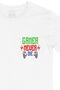 White T-Shirt with Red Gamer Never Die Pocket Logo Design - 2