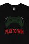 Black T-Shirt with Red Play To Win Pocket Logo Design - 2