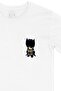 White T-Shirt with Mini Batman Pocket Logo Design - 2