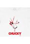 White T-Shirt with Chucky Pocket Logo Design - 2