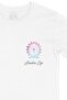 White T-Shirt with London Eye Pocket Logo Design - 2