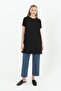 Women's Crew Neck Short Sleeve Front Chiffon Detailed Undershirt Tunic 10271