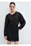 Embroidered dress with puffy sleeves