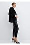 Leather look leggings with slits on the legs - 8