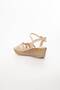 Women's Platform Heeled Sandals Three Stripes Nude - 6