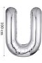 Foil Balloon Letter U Helium Balloon 100 Cm Silver Color