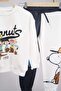 New Season Peanust Snoopy Model Circular Neck Cotton Tracksuit Set - 3