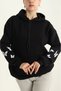 Black Kangaroo Patterned Hooded Sweat - Three Strings Raster, Back Patterned