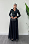 Crepe Fabric Sequin Detailed Dress - Emerald Green