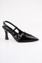 Black patent leather belt detail ankle strap women's heeled shoes classic heels 9 cm new season - 3