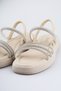 Beige Women's Sandals - New Season Model with Stone Detail and Heels - 6
