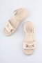 Beige Women's Sandals - Heeled, Buckle, New Season