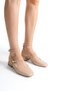 Women's Mary Jane Nude Skin Open Back Square Toe Short Block Heeled Shoes New Season - 2