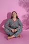 Seasonal Long Sleeve V-Neck Large Size Pajama Set - 2